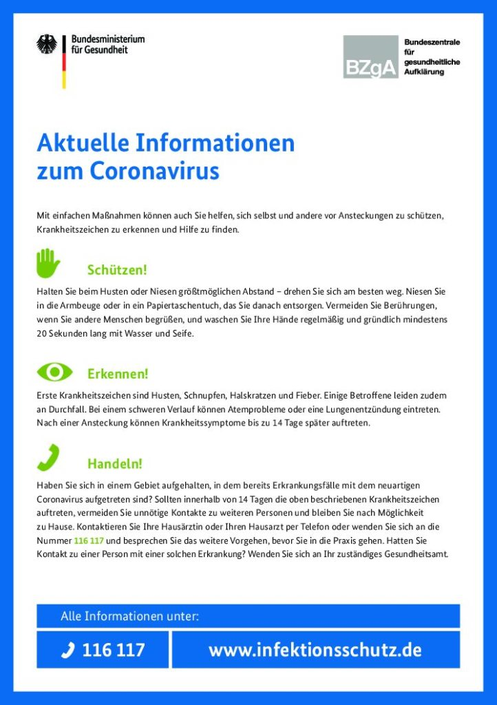 Informationen Des Gesundheitsministeriums Zum Coronavirus Deutsch Englisch Turkisch Brentano Grundschule Aschaffenburg